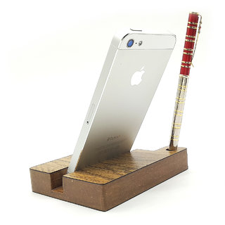 Squar design Wooden Mobile Phone and pen  Stand / Holder For Smartphone (Wooden)
