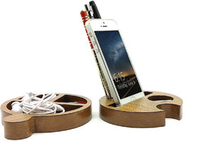 Small Docking Station Wooden Mobile Phone Stand / Holder For Smartphone (Wooden)