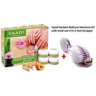 Vaadi Herbals Pedicure Manicure Spa Kit (135 ml) and multi use 4-in-1 Foot scrapper