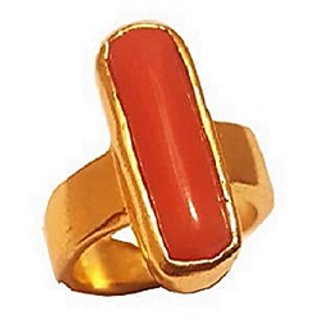                       CEYLONMINE Unheated  Original Stone Moonga Ring 6.25 Natural Red Coral Fpr Astrological Purpose                                                 