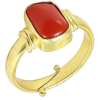                       CEYLONMINE Unheated  Original Stone Moonga Ring 6.25 Natural Red Coral Fpr Astrological Purpose                                               