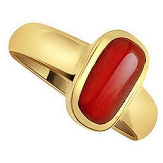 Buy Precious Stone Coral Asthdhatu Ring Adjustable Free Size