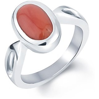                       Certified And Natural 8.25 Ratti  Moonga Adjustable Ring With Coral Astrological Gemstone For Men And Women By CEYLONMINE                                              