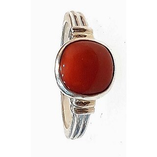                       Natural Coral 6.25 Ratti Ring Unheated And Untreated Stone Red Moonga Ring Ceylonmine                                               