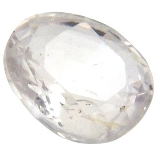                       GURPREET GEMS White Sapphire/Safed Pukhraj 7.25 Ratti Certified Natural Gemstone                                              