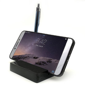 Squar design Wooden Mobile Phone and pen  Stand / Holder For Smartphone (Black)