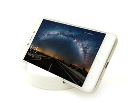 Round Design Wooden Mobile Phone Stand / Holder For Smartphone (White)