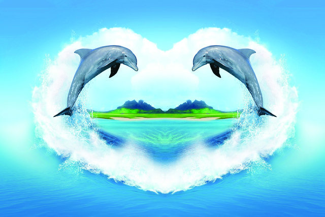 Fantasy Dolphins Starry Background Wallpaper Image For Free Download -  Pngtree