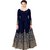 V-Karan Women's Navy Embroidered Semi Stitched Art Silk Party Gown