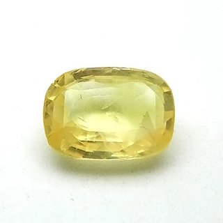                       Yellow Sapphire/Pukhraj Stone Original Certified Natural Yellow Sapphire Gemstone 6.25 Ratti                                              