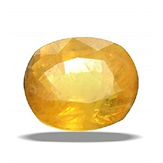                       Pukhraj Stone 7.25 Lab Certified Yellow Sapphire Gemstone for Unisex By Ceylonmine                                              