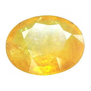                       Pukhraj Stone 7.25 Lab Certified Yellow Sapphire Gemstone for Unisex By Ceylonmine                                              