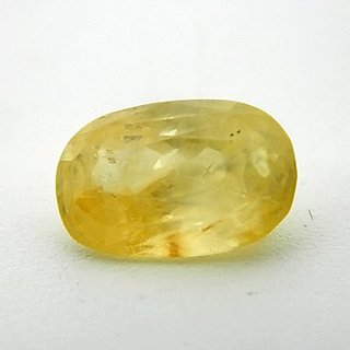                       Certified Natural Yellow Sapphire Pukhraj Stone Gemstone (5.25 Ratti)- CEYLONMINE                                              