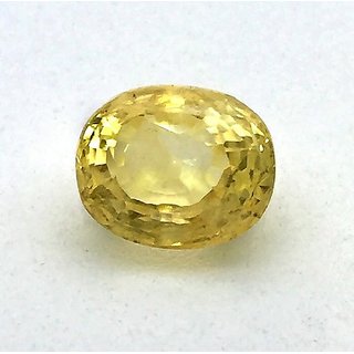                       Certified Natural Yellow Sapphire Pukhraj Stone Gemstone (7.25 Ratti)- CEYLONMINE                                              