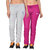 Be You Grey-pink Cotton Solid Women Joggers Track Pants - Pack Of 2 by BE YOU JEWELLERY 