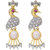 Bhagya Lakshmi Women's Pride AD Stone Peacock Pendent With Earrings For Women