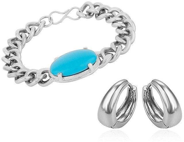 Buy Fuschianet Accessories Salman Khan Being Human Jewellery Inspired Steel Blue  Bracelet for Men and Boys Blue Stone Big 9inches at Amazonin