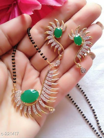 Bhagya Lakshmi Women's Pride AD Stone Mangalsutra With Earrings For Women