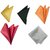 Voici France Maroon, Light Grey, Dark Grey, Orange and Gold satin Solid Pocket Square Combo Pack of 5