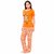 Facctum wears, Womens Nightwear Set (Orange.AOP, Large)