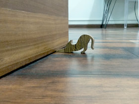 JaamsoRoyals Cat Design Small Non-Slip wooden Door Stoppers - To Stop Or Jam the Doors