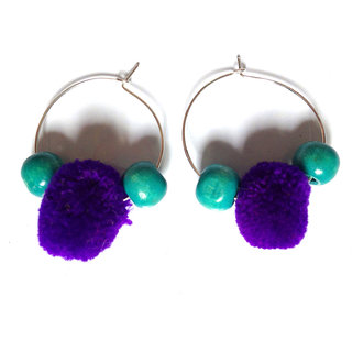 Jaamsoroyals latest colourfull beads and pom pom earring jewellery collection  For Women