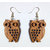 Jaamsoroyals latest trendy owl  wooden earring for casual office going Women