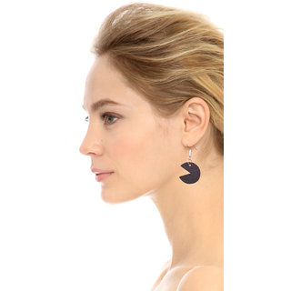                       Jaamsoroyals Pacman latest wooden trendy earring jewellery collection For Women                                              