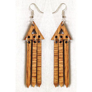                       Jaamsoroyals long latest  wooden trendy earring collection  For Women                                              