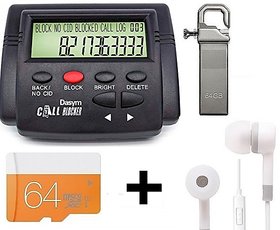 Pro Caller ID Blocker with 64 GB Memory Card and 64 GB Pen drive and Earphone