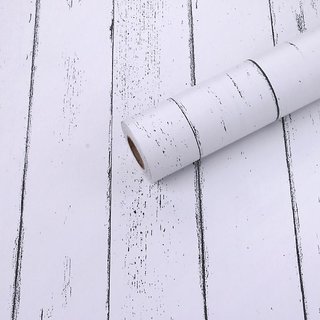Buy Jaamso Royals White Wood Contact Paper White Wallpaper ...