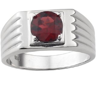 Buy Hessonite Gomed Silver Plated Ring Precious Stone Garnet Ring