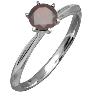 CEYLONMINE- Natural Hessonite/Gomed Silver Plated Ring Original & Lab Tested Stone Garnet Ring For Astrological Purpose