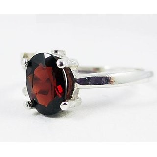                       Astrological Stone Gomed/Hessonite Silver Plated Ring Original & Certified Stone Garnet Ring BY CEYLONMINE                                              
