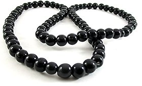 U.S.Traders Black Agate Hakik Mala Natural Beads For Unisex