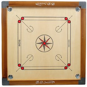 Large Size Wooden Round Pocket Impoerted Carrom Board 3434 inches (offer 1 Carrom board + 1 Striker + 1pouch of powder)