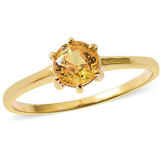 IGL Certifed Natural Stone Yellow Sapphire 6.25 ratti Gold Plated Ring For Astrological Purpose BY CEYLONMINE
