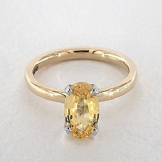 Buy Natural Stone Yellow Sapphire Gold Plated Ring 100 Original Certified Stone Pukhraj Ring BY CEYLONMINE Online Get 76 Off