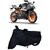De-AutoCare Premium Quality Durable Black Matty Two Wheeler Dustproof Body Cover For Ktm 200 With Mirror Pockets