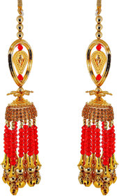 Lucky Jewellery Traditional Golden Red color gold plated kalira/kaleeray for women's and girls (264-N1K1-543-LCT-RED)