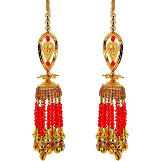                       Lucky Jewellery Traditional Golden Red color gold plated kalira/kaleeray for women's and girls (264-N1K1-543-LCT-RED)                                              