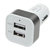 Two port Dual USB Car USB Mobile charger 12 v (White, Pack of 2)