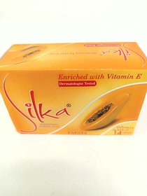 Silka Pure Papaya Skin Whitening Herbal Soap (Made In Philippines)  (135 g)