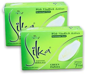 SILKA GREEN WHITENING HERBAL SOAP 135g (Pack Of 2)