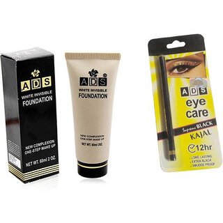 ADS WHITE INVISIBLE FOUNDATION with Kajal  (Set of 2)
