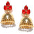 Zaveri Pearls Red Stones Studded Jhumki Earring-ZPFK6426