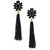 Zaveri Pearls Sparkling Black Crystals Fashion Forward Tassel Earring-ZPFK7528