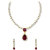 Zaveri Pearls Sparkling Solitaire Ruby Necklace Set - ZPFK5184