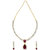 Zaveri Pearls Sparkling Solitaire Ruby Necklace Set - ZPFK5184