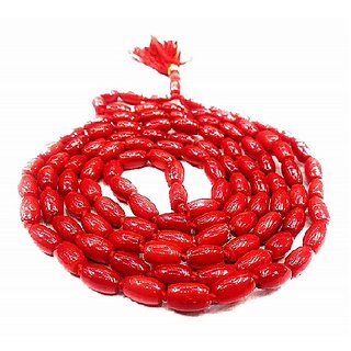                       Ceylonmine Red Coral Beads Mala                                              